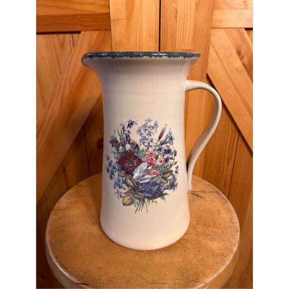 Home & Garden Pitcher Wildflowers on Stoneware Pitcher 2005 - Picture 1 of 6